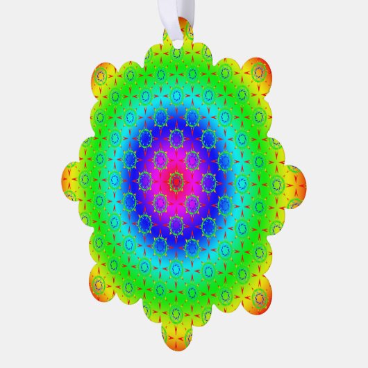 Hippieクリスマスピースあなたのテキストを追加 オーナメントカード (左)