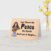 Hippieソーシャルメディアおもしろいクリスマスカード カード (黄色い花)