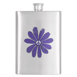 HIppieピースサインフラワーパープル動揺してルック フラスク