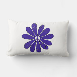 HIppieピースサインフラワーパープル動揺してルック ランバークッション