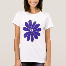 HIppieピースサインフラワーパープル動揺してルック Tシャツ