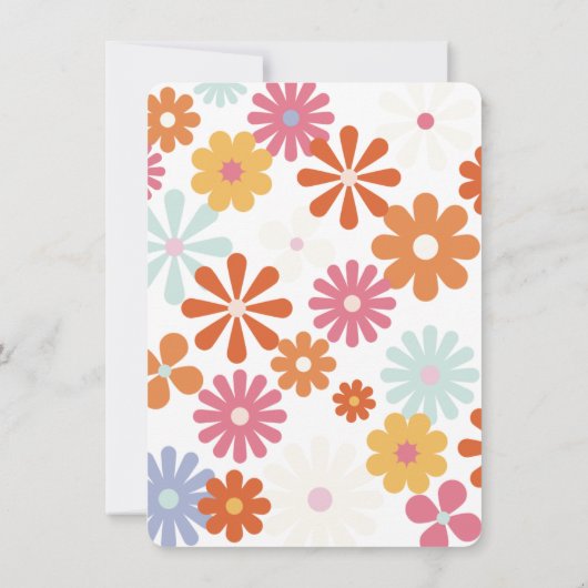 Hippie 1960の1970の平和の愛とパーティー誕生日I 招待状 (裏面)