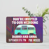 HIPPIE 1960のVAN結婚式招待状カスタム 招待状 (スタンド正面)
