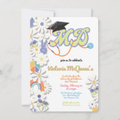 Hippie 60's 70's Doctor MD卒業招待状 招待状 (正面)