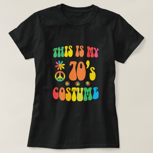 Hippie 70sこれは私の70s衣装でデイジー平和 tシャツ (デザイン正面)