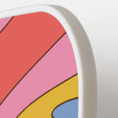 Hippie 70sスタイル波形パターモダンンカスタム文字名 ピックルボールラケット (左詳細)