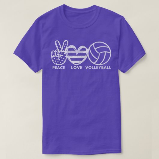 Hippie 70sピースラブバレーボールピースサインスポーツ tシャツ (デザイン正面)