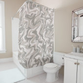 Hippie 70s灰色の大理石液体スワールBohoパターン シャワーカーテン (インサイチュ)