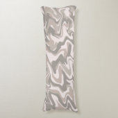 Hippie 70s灰色の大理石液体スワールBohoパターン ボディピロー (正面縦)