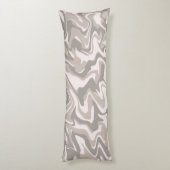 Hippie 70s灰色の大理石液体スワールBohoパターン ボディピロー (裏面 (縦))
