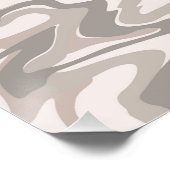 Hippie 70s灰色の大理石液体スワールBohoパターン ポスター (コーナー)