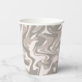 Hippie 70s灰色の大理石液体スワールBohoパターン 紙コップ (裏面)