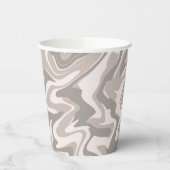 Hippie 70s灰色の大理石液体スワールBohoパターン 紙コップ (左)