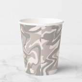 Hippie 70s灰色の大理石液体スワールBohoパターン 紙コップ (右)
