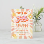 Hippie 70's 60's Any Age Groovy誕生日 招待状 (スタンド正面)