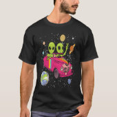 Hippie Alien Space Car  Techno EDM Minimal Spacesh Tシャツ (正面)