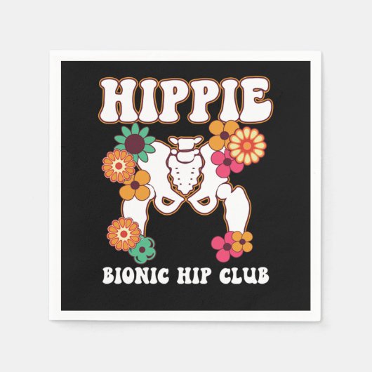 Hippie Bionic Hip Club Recovery Replacement Funny スタンダードカクテルナプキン (正面)