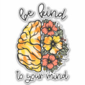 Hippie Bohoあなたの心に親切にする花の脳 シール (正面)