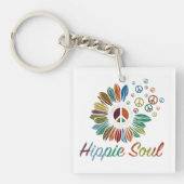 Hippie Boho Peace and Love Soul キーホルダー (正面)