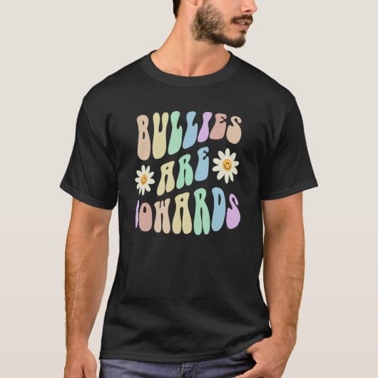 Hippie BULLIES ARE COWARDS Retro Stop Bullying Cho Tシャツ (正面)