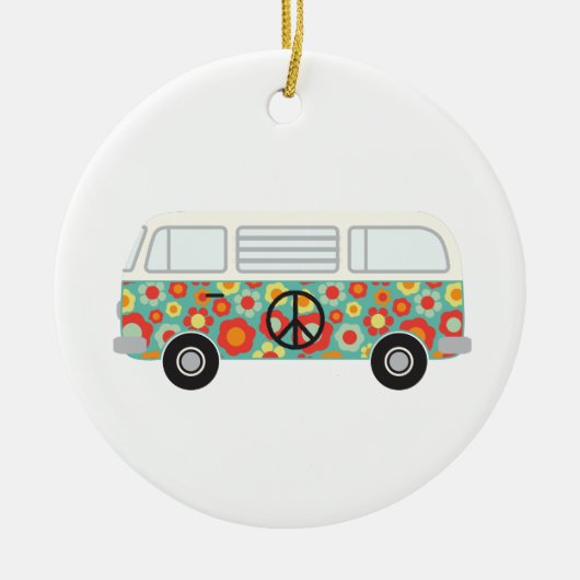 Hippie Bus セラミックオーナメント (正面)