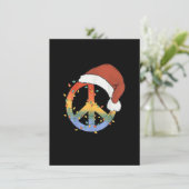 Hippie Christmas Peace Sign Happy Holidays Xmas Li 招待状 (スタンド正面)