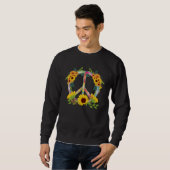 Hippie Daisy Peace Sign Sunflower Retro Flower スウェットシャツ (正面フル)