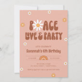 HIPPIE DAZE平和ラブ&パーティー – 任意の年齢の誕生日 招待状 (正面)