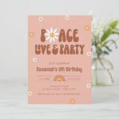 HIPPIE DAZE平和ラブ&パーティー – 任意の年齢の誕生日 招待状 (スタンド正面)