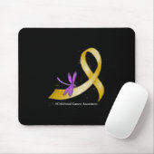 Hippie Dragonfly Yellow Ribbon Childhood Cancer Aw マウスパッド (マウス)