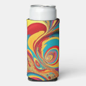 Hippie Dreams 1960s Flowing Fluid Art スリム缶クーラー (Seltzer正面)