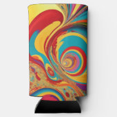 Hippie Dreams 1960s Flowing Fluid Art スリム缶クーラー (裏面)