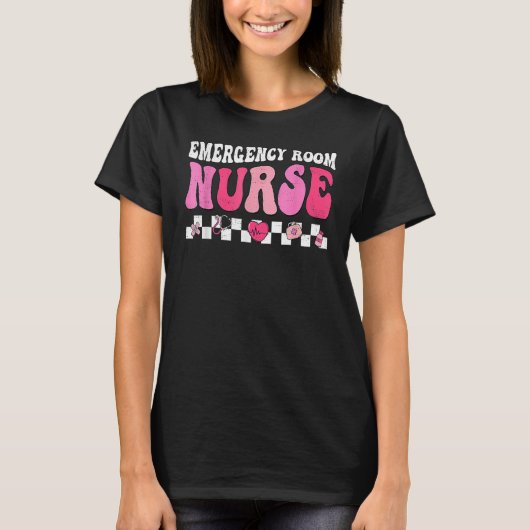 Hippie Emergency Room Nurse Funny Valentines Day T Tシャツ (正面)