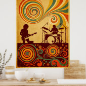 Hippie Era 70sフェスティバルポスタサイケデリックー – レトロ ポスター (キッチン)