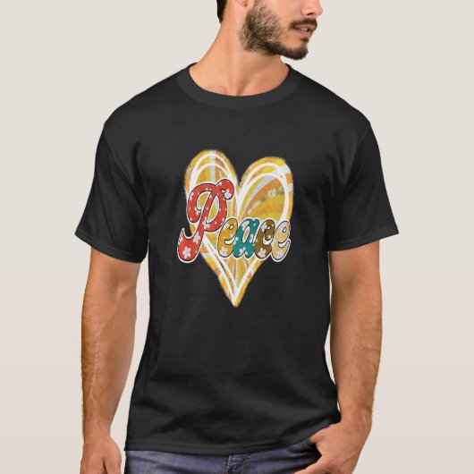 Hippie Flower Peace Love Happy Soul Tシャツ (正面)