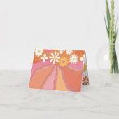 Hippie Flower Power 70s 60sお礼ノートカード サンキューカード (裏面)