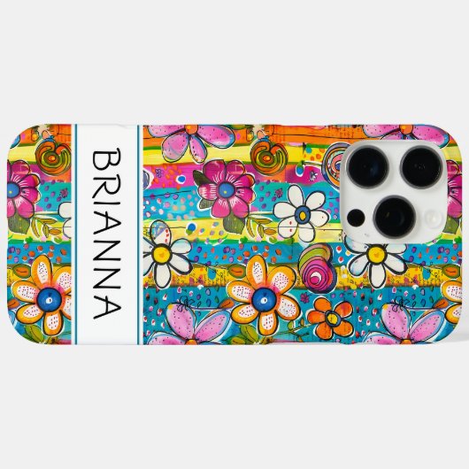 Hippie Flower Power Personalized Case-Mate iPhoneケース (裏面 (横))