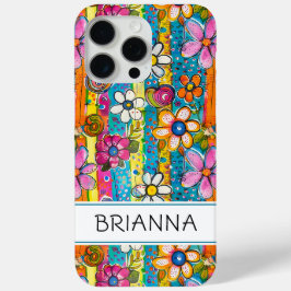 Hippie Flower Power Personalized iPhone 15 Pro Maxケース