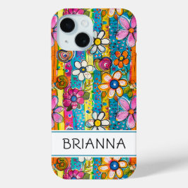 Hippie Flower Power Personalized iPhone 15ケース
