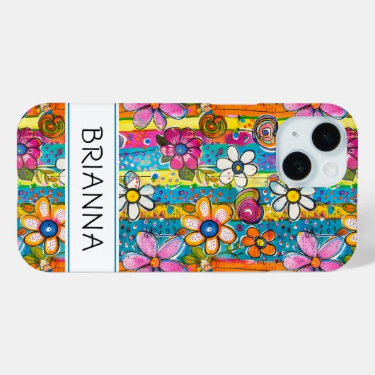 Hippie Flower Power Personalized Case-Mate iPhoneケース (裏面 (横))