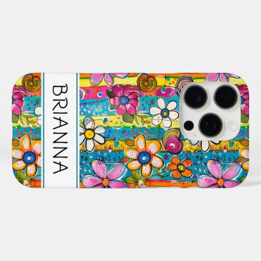 Hippie Flower Power Personalized Case-Mate iPhoneケース (裏面 (横))