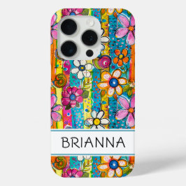 Hippie Flower Power Personalized iPhone 15 Proケース