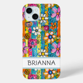 Hippie Flower Power Personalized iPhone 15 Miniケース