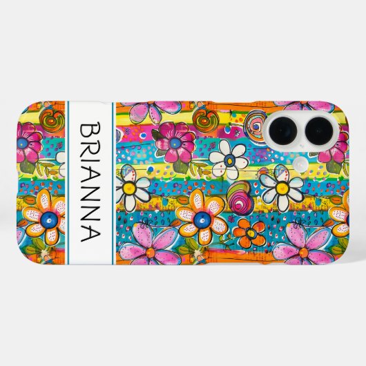 Hippie Flower Power Personalized Case-Mate iPhoneケース (裏面 (横))
