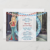 Hippie Girl, Peace Sign and Lights卒業 招待状 (裏面)