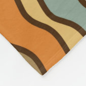 Hippie Groovy Verticalトリップ（幻覚体験）のようなストライプ70sパターン フリースブランケット (角)