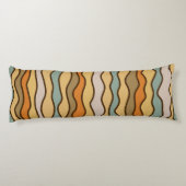 Hippie Groovy Verticalトリップ(幻覚体験)のようなストライプ70sパターン ボディピロー (裏面)