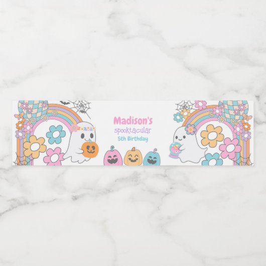 Hippie Halloween Ghost ペットボトルラベル (シングルラベル)