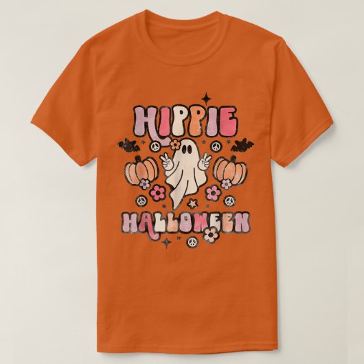 Hippie Halloween Ghost 60s 70s Costume Groovy Spoo Tシャツ (デザイン正面)
