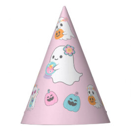 Hippie Halloween Pink Ghost パーティーハット